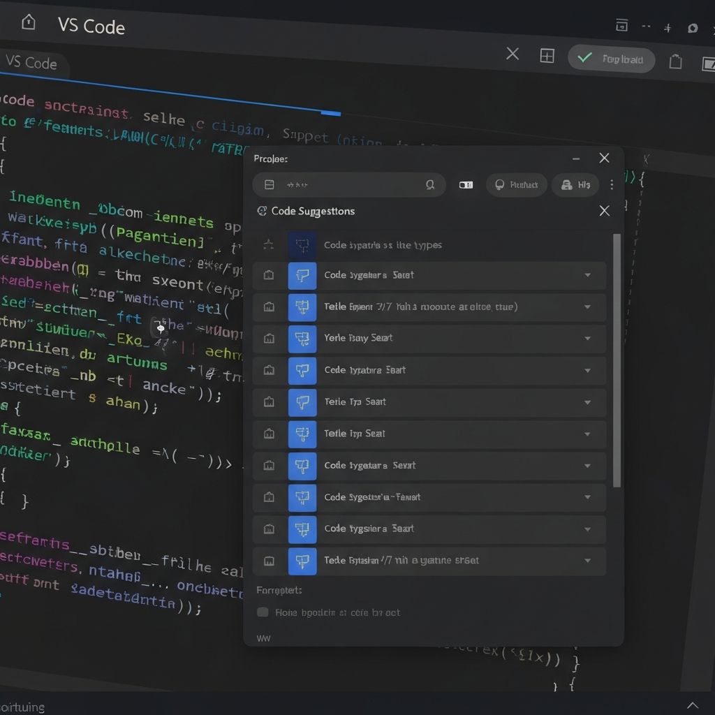 Editor plugin showing code suggestions